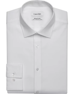 Calvin Klein Refined Cotton Stretch Supima Slim Fit Dress Shirt, White