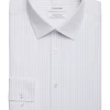 Calvin Klein Refined Cotton Stretch Supima Slim Fit Dress Shirt, Light Blue Stripe