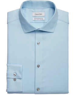 Calvin Klein Infinite Wrinkle Free Slim Fit Stretch Collar Dress Shirt, Aqua