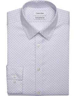 Calvin Klein Infinite Wrinkle Free Slim Fit Stretch Collar Dress Shirt, Iris Print