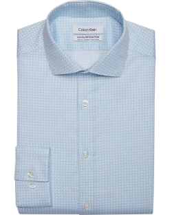 Calvin Klein Infinite Wrinkle Free Slim Fit Stretch Collar Dress Shirt, Blue Triangles