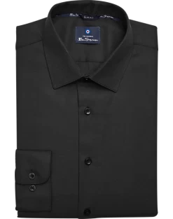 Ben Sherman Slim Fit Dobby Dress Shirt, Black Basketweave