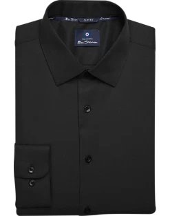 Ben Sherman Slim Fit Dobby Dress Shirt, Black Teardrop