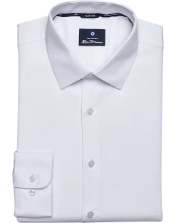 Ben Sherman Slim Fit Dobby Dress Shirt, White Diamond