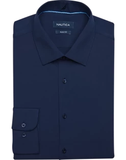 Nautica Slim Fit Four-Way Stretch Dress Shirt, Navy