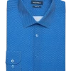 Nautica Slim Fit Four-Way Stretch Dress Shirt, Medium Blue Print -Men Clothing Shop MW40 5FMT 82 NAUTICA BLUE FANCY MAIN