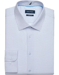 Nautica Slim Fit Four-Way Stretch Dress Shirt, Blue Dot
