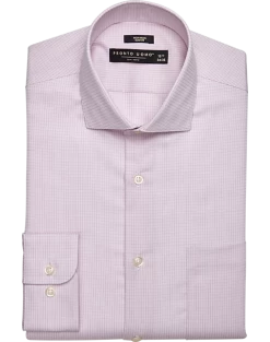 Pronto Uomo Slim Fit Spread Collar Dress Shirt, Pink Check