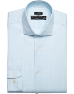 Pronto Uomo Classic Fit Spread Collar Dress Shirt, Blue Check