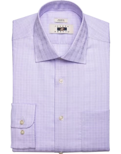 Joseph Abboud Classic Fit Spread Collar Dress Shirt, Lavender Tonal Plaid