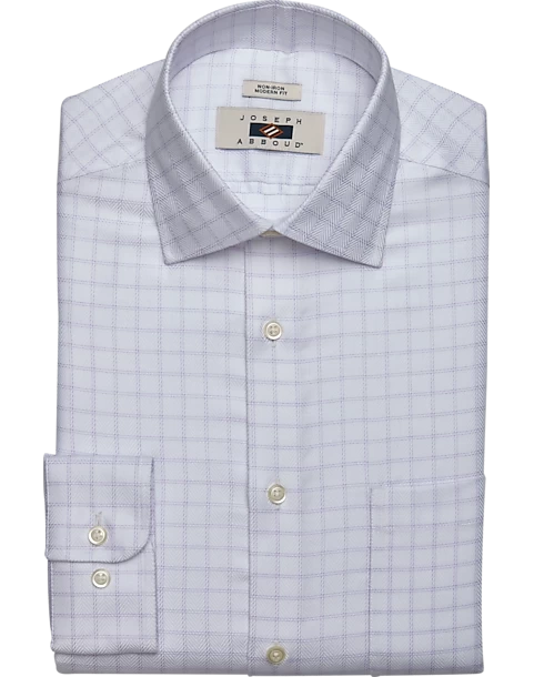 Joseph Abboud Modern Fit Spread Collar Dress Shirt, Lavender Grid 3 Joseph Abboud Modern Fit Spread Collar Dress Shirt, Lavender Grid