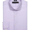 Pronto Uomo Slim Fit Spread Collar Dress Shirt, Lavender Herringbone 1 Pronto Uomo Slim Fit Spread Collar Dress Shirt, Lavender Herringbone -Men Clothing Shop MW40 5FRF 28 PRONTO UOMO LAVENDER STRIPE MAIN
