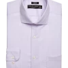 Pronto Uomo Classic Fit Spread Collar Dress Shirt, Lavender Check
