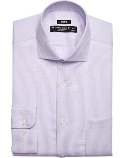 Pronto Uomo Classic Fit Spread Collar Dress Shirt, Lavender Check