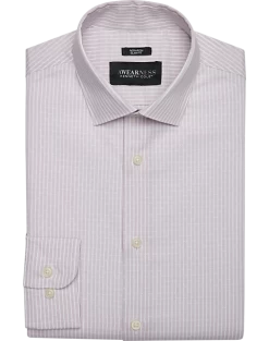 Awearness Kenneth Cole Slim Fit Spread Collar Dress Shirt, Gray Stripe