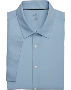 Michael Strahan Modern Fit Short Sleeve Dress Shirt, Light Blue