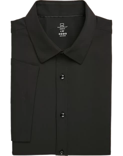 Michael Strahan Modern Fit Short Sleeve Dress Shirt, Black