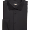 Joseph Abboud Modern Fit French Cuff Tuxedo Formal Shirt, Black