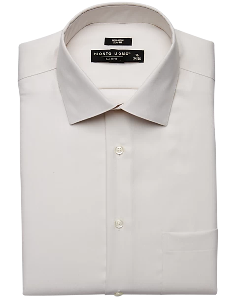 Pronto Uomo Slim Fit Queen's Oxford Dress Shirt, Ivory 3 Pronto Uomo Slim Fit Queen's Oxford Dress Shirt, Ivory