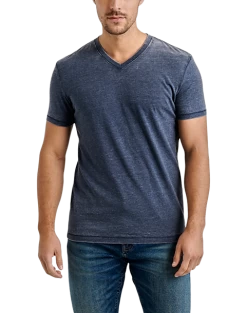 Lucky Brand Burnout Modern Fit V-Neck T-Shirt, Navy