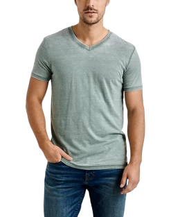 Lucky Brand Burnout Modern Fit V-Neck T-Shirt, Olive