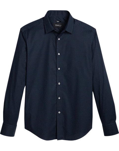 Awearness Kenneth Cole Slim Fit Sport Shirt, Navy Square Dot 3 Awearness Kenneth Cole Slim Fit Sport Shirt, Navy Square Dot