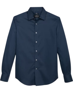Awearness Kenneth Cole Slim Fit Sport Shirt, Navy Fine Stripe