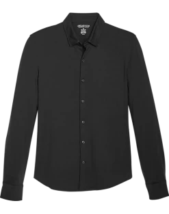 Awearness Kenneth Cole Slim Fit Spread Collar Sport Shirt, Black