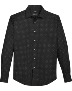Awearness Kenneth Cole Slim Fit Spread Collar Sport Shirt, Black