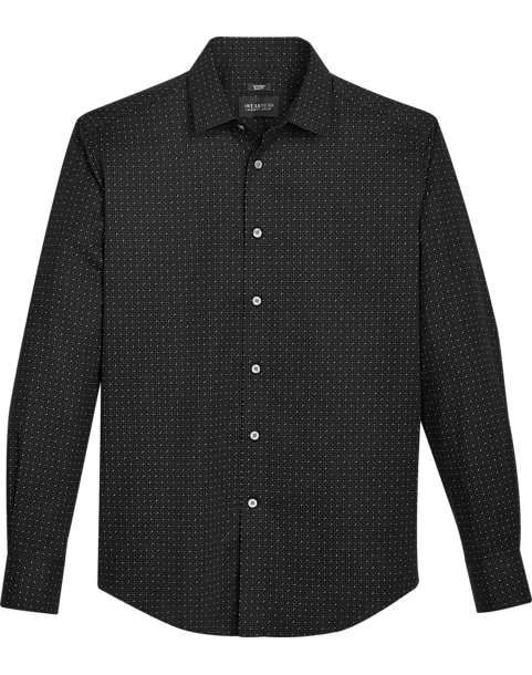 Awearness Kenneth Cole Slim Fit Spread Collar Sport Shirt, Black 3 Awearness Kenneth Cole Slim Fit Spread Collar Sport Shirt, Black