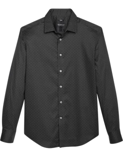 Awearness Kenneth Cole Slim Fit Sport Shirt, Charcoal Nailhead Dot