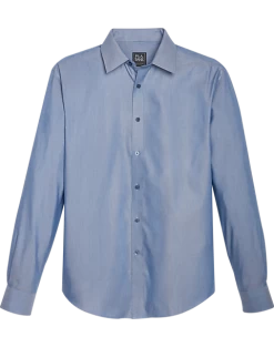 Jos. A. Bank Traveler Collection Slim Fit Spread Collar Sport Shirt, Blue Melange Chevron