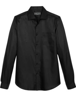 Paisley & Gray Slim Fit Spread Collar Sport Shirt, Black Jacquard
