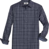 Joseph Abboud Modern Fit Sport Shirt, Navy Roadmap Plaid -Men Clothing Shop MW40 6LWL 01 JOSEPH ABBOUD NAVY MAIN