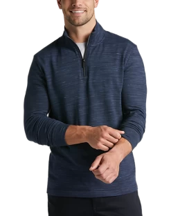 Awearness Kenneth Cole Slim Fit 1/4 Zip Sweater, Navy Space Dye