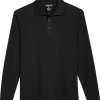 Awearness Kenneth Cole Modern Fit Long Sleeve Polo, Black -Men Clothing Shop MW40 6MLY 02 AWEARNESS KENNETH COLE BLACK MAIN