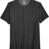 Awearness Kenneth Cole Modern Fit Short Sleeve Henley, Black -Men Clothing Shop MW40 6MNL 02 AWEARNESS KENNETH COLE BLACK MAIN