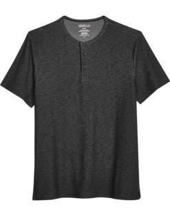 Awearness Kenneth Cole Modern Fit Short Sleeve Henley, Black