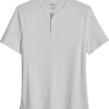 Awearness Kenneth Cole Modern Fit Short Sleeve Henley, Light Gray -Men Clothing Shop MW40 6MNL 75 AWEARNESS KENNETH COLE LT GRAY MAIN