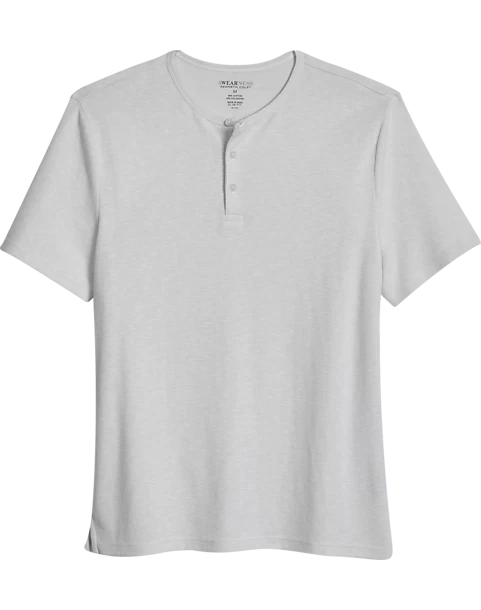 Awearness Kenneth Cole Modern Fit Short Sleeve Henley, Light Gray 3 Awearness Kenneth Cole Modern Fit Short Sleeve Henley, Light Gray