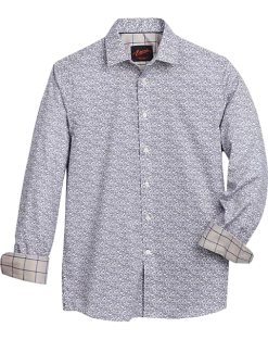 Egara Slim Fit Spread Collar Sport Shirt, Navy Berries