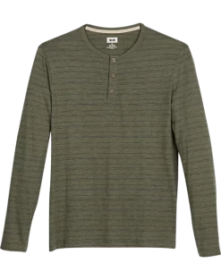 Joseph Abboud Modern Fit Henley, Olive Stripe