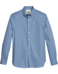 Joseph Abboud Modern Fit Sport Shirt, Blue Melange Check