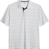 Haggar Modern Fit LIFE KHAKI™ Short Sleeve Polo, White Seahorse Pattern -Men Clothing Shop MW40 6MUT 10 HAGGAR WHITE MAIN