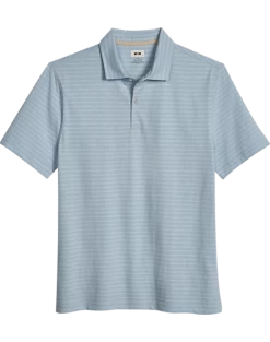 Joseph Abboud Modern Fit Slub Polo, Light Blue Stripe