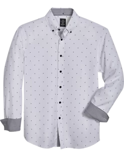 Michael Strahan Four-Way Stretch Modern Fit Sport Shirt, Navy Stars