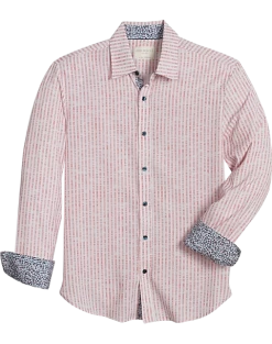 Con.Struct Slim Fit Spread Collar Sport Shirt, Pink Seersucker