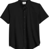 Con.Struct Slim Fit Short Sleeve Sport Shirt, Black