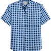 Con.Struct Slim Fit Short Sleeve Sport Shirt, White & Blue Gingham -Men Clothing Shop MW40 6MYC 30 CONSTRUCT WHITE BLUE MAIN