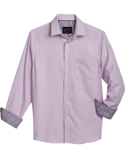 Egara Slim Fit Sport Shirt, Berry Woven Grid